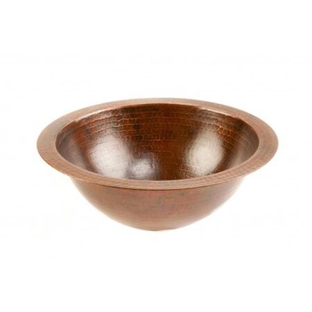 Premier Copper Products Premier Copper Products LR12FDB 10 in. Small Round Under Counter Hammered Copper Sink LR12FDB